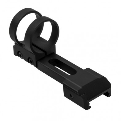 Black metal dual-ring scope mount bracket