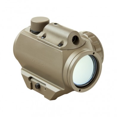 Tan compact red dot sight optic