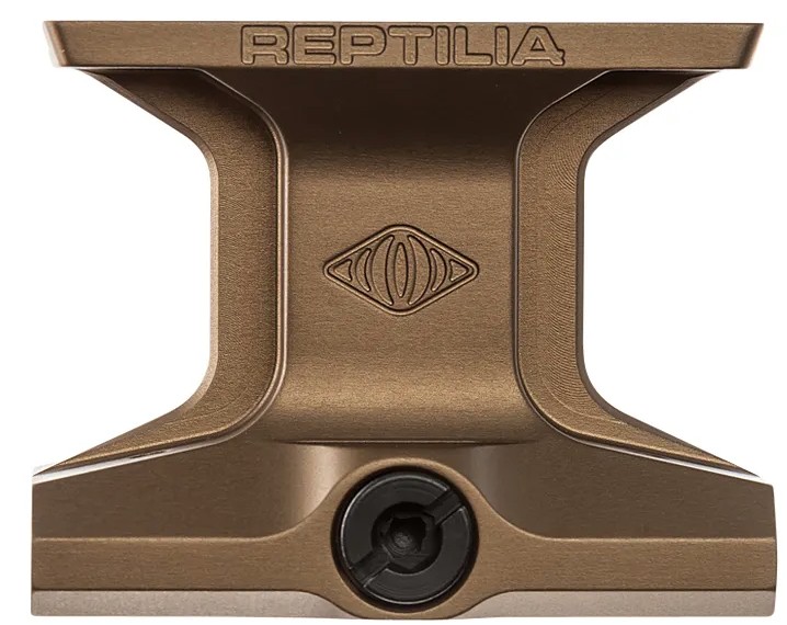Bronze Reptilia metal mount with engraved logo