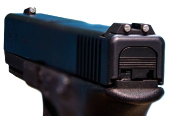 Rear view of a handgun sight