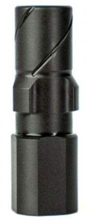 Black metal cylindrical tool adapter with spiral groove
