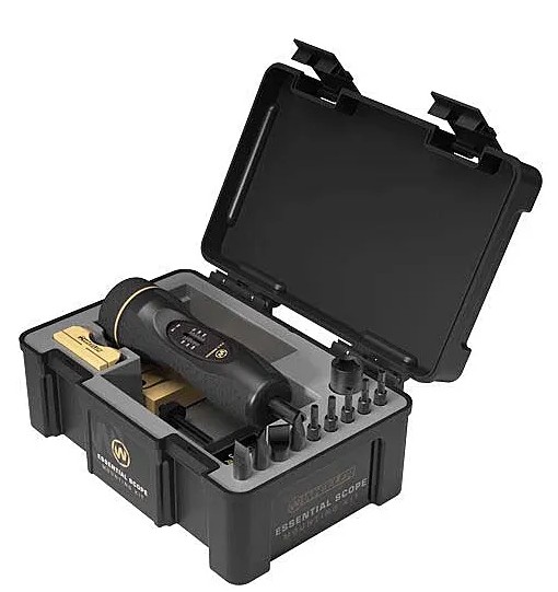 Rotary tool kit in open hard case