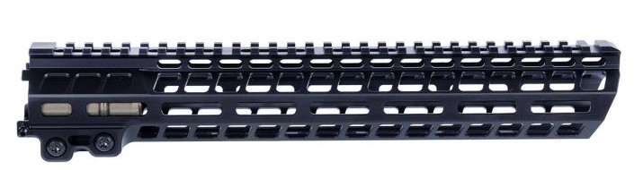 Black AR-15 handguard with rail system