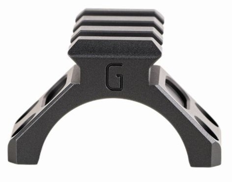 Black metal camera mount with G logo