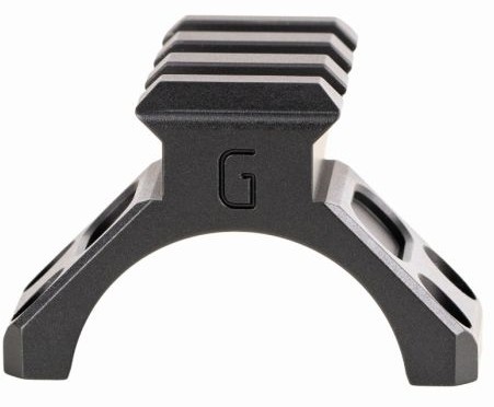 Black metal mounting bracket with G logo