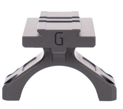 Metal scope mount base with engraved G