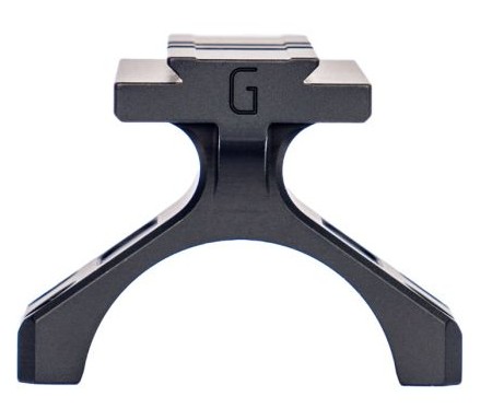 Black metal stand with engraved G