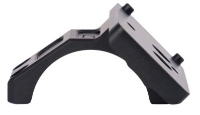 Black curved mounting bracket with adjustment knobs
