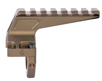 Angled Picatinny rail scope mount bracket