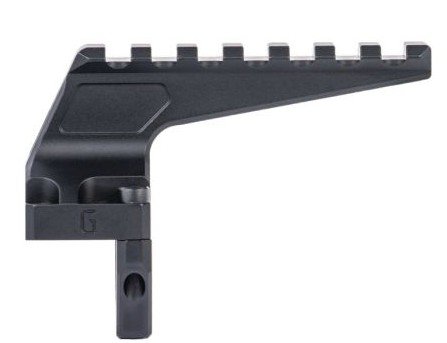 Black offset Picatinny rail scope mount