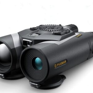 Pulsar thermal imaging binocular device on white background