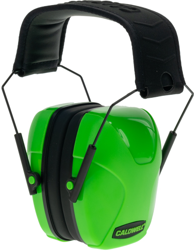 Green over-ear hearing protection earmuffs