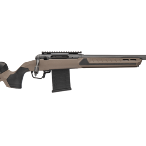 Modern bolt-action rifle with tan stock