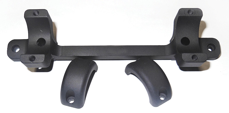 Black metal wall mount bracket with curved supports