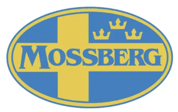 Mossberg logo with Swedish flag design