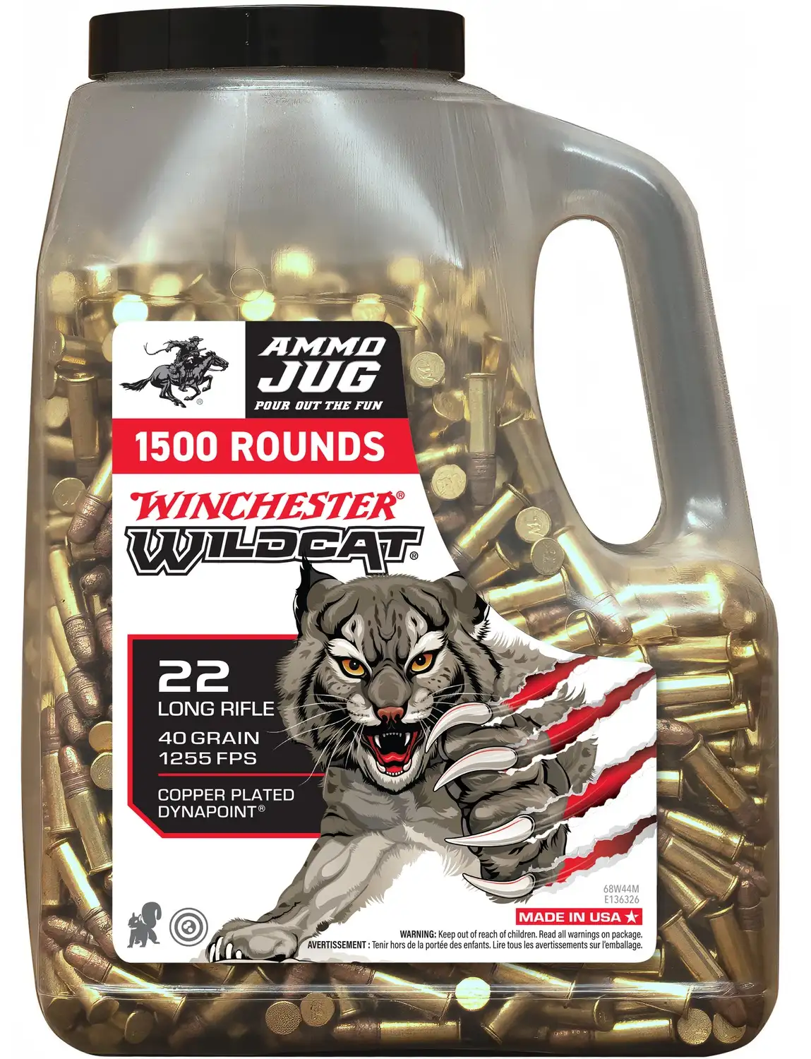 Winchester Wildcat .22 LR ammo jug, 1500 rounds