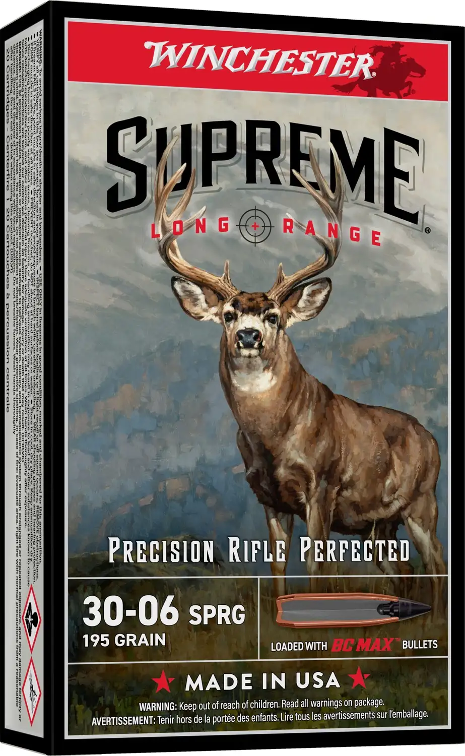 Winchester Supreme 30-06 rifle ammunition box
