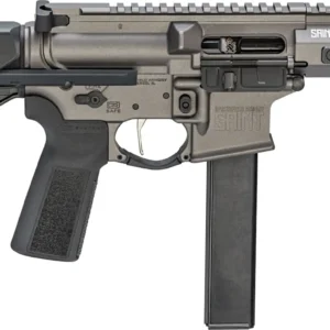 Compact AR-style pistol with extended magazine