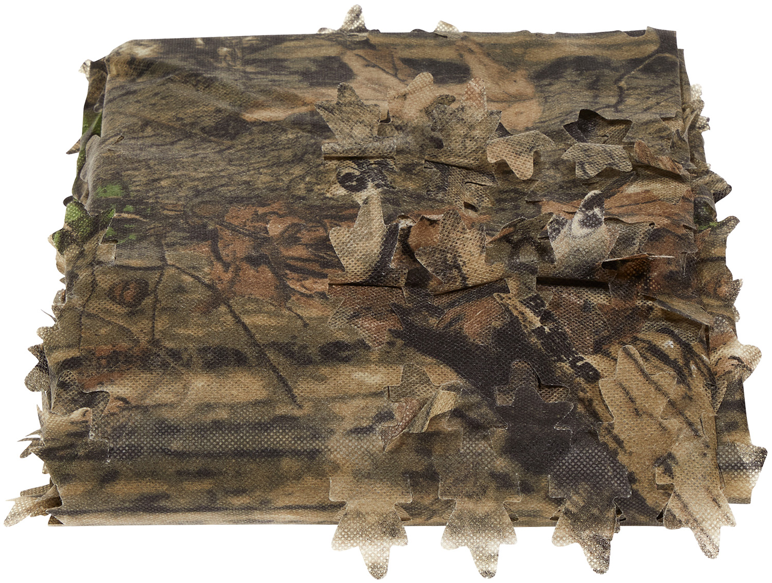 Folded camouflage fabric with 3D leaf cutouts