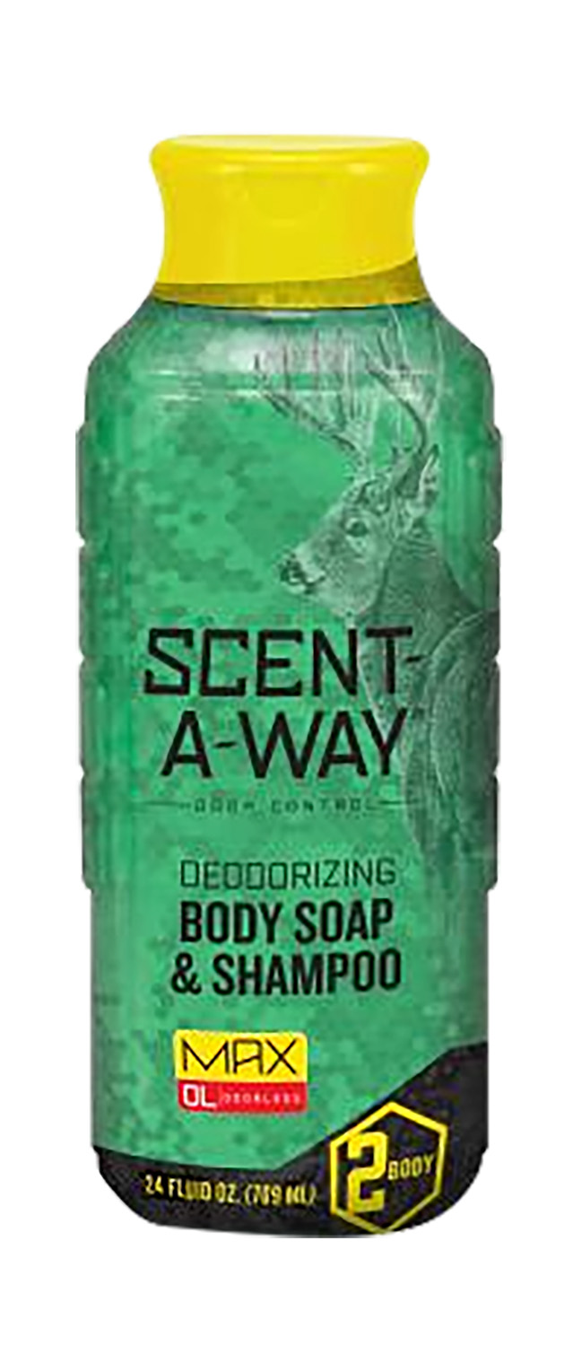 Scent-A-Way deodorizing body soap and shampoo bottle