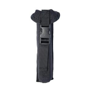 Black nylon utility pouch with buckle strap