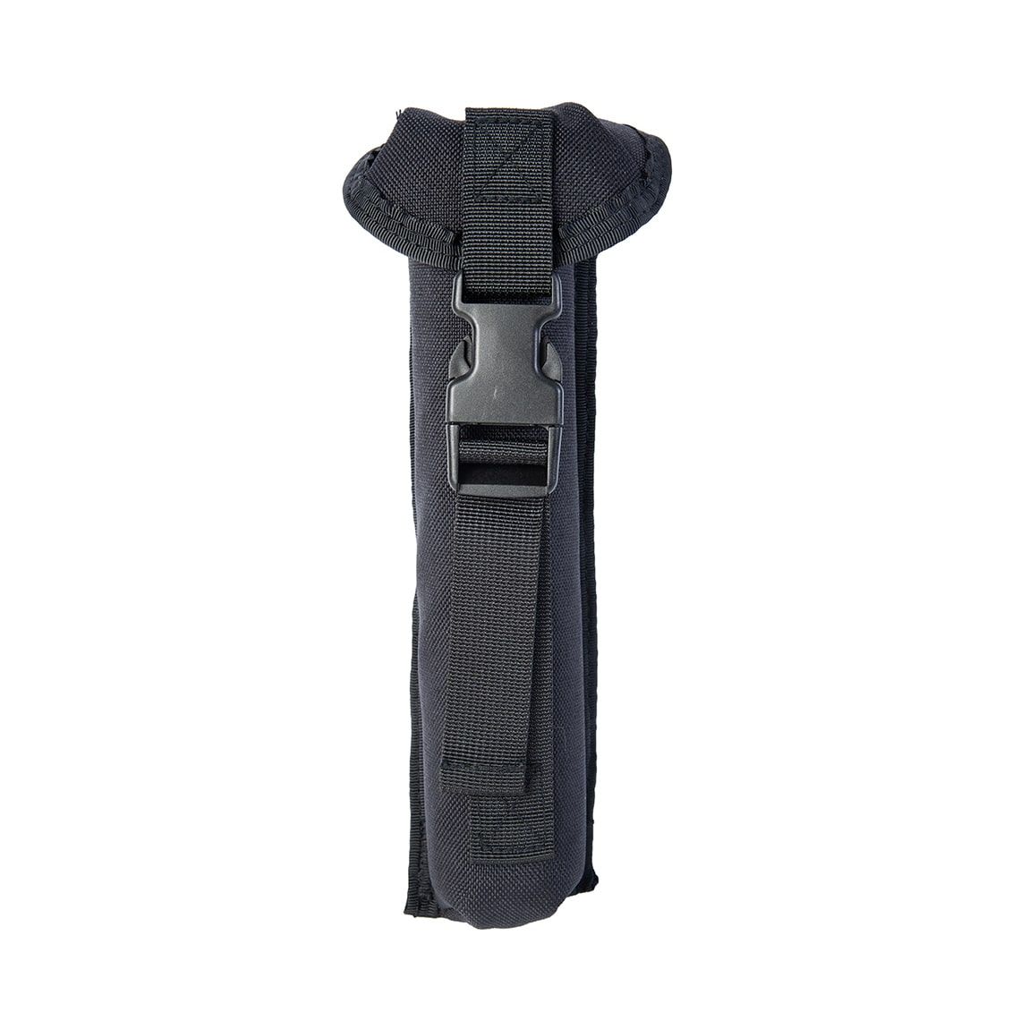 Black nylon utility pouch with buckle strap
