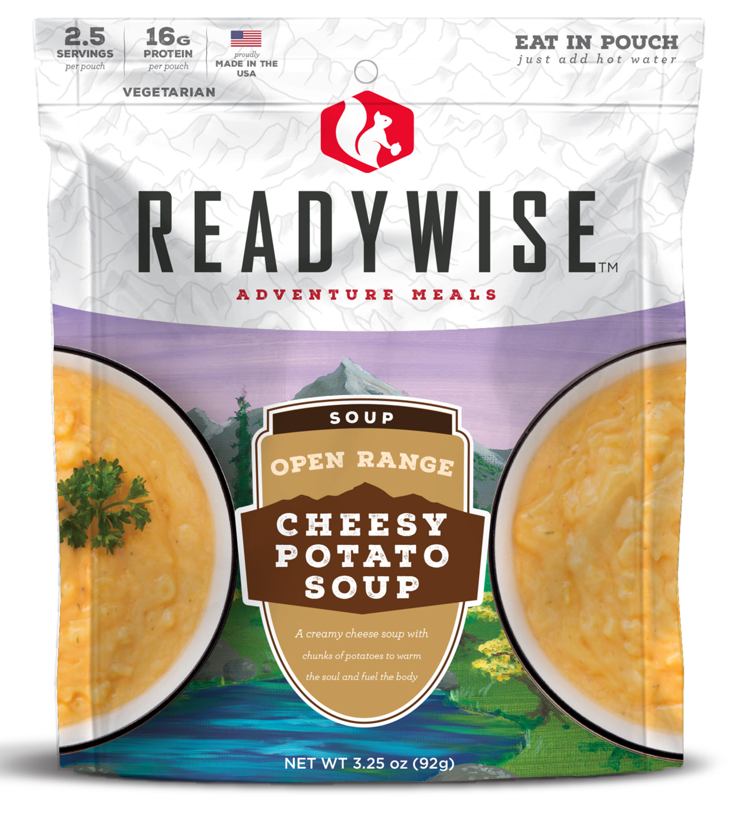 ReadyWise Cheesy Potato Soup adventure meal pouch