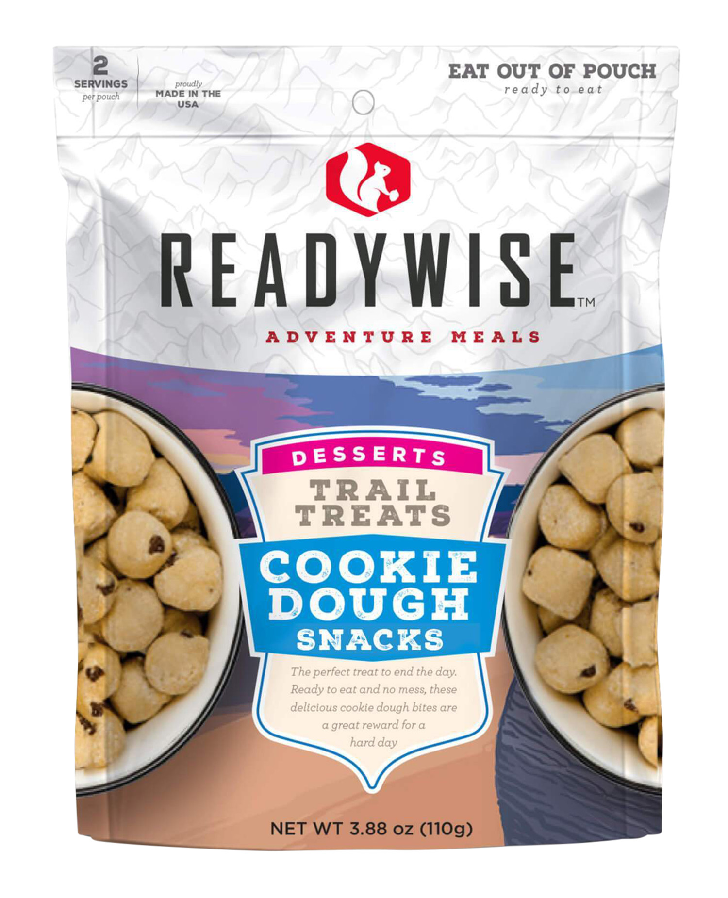 ReadyWise Cookie Dough Snacks pouch packaging