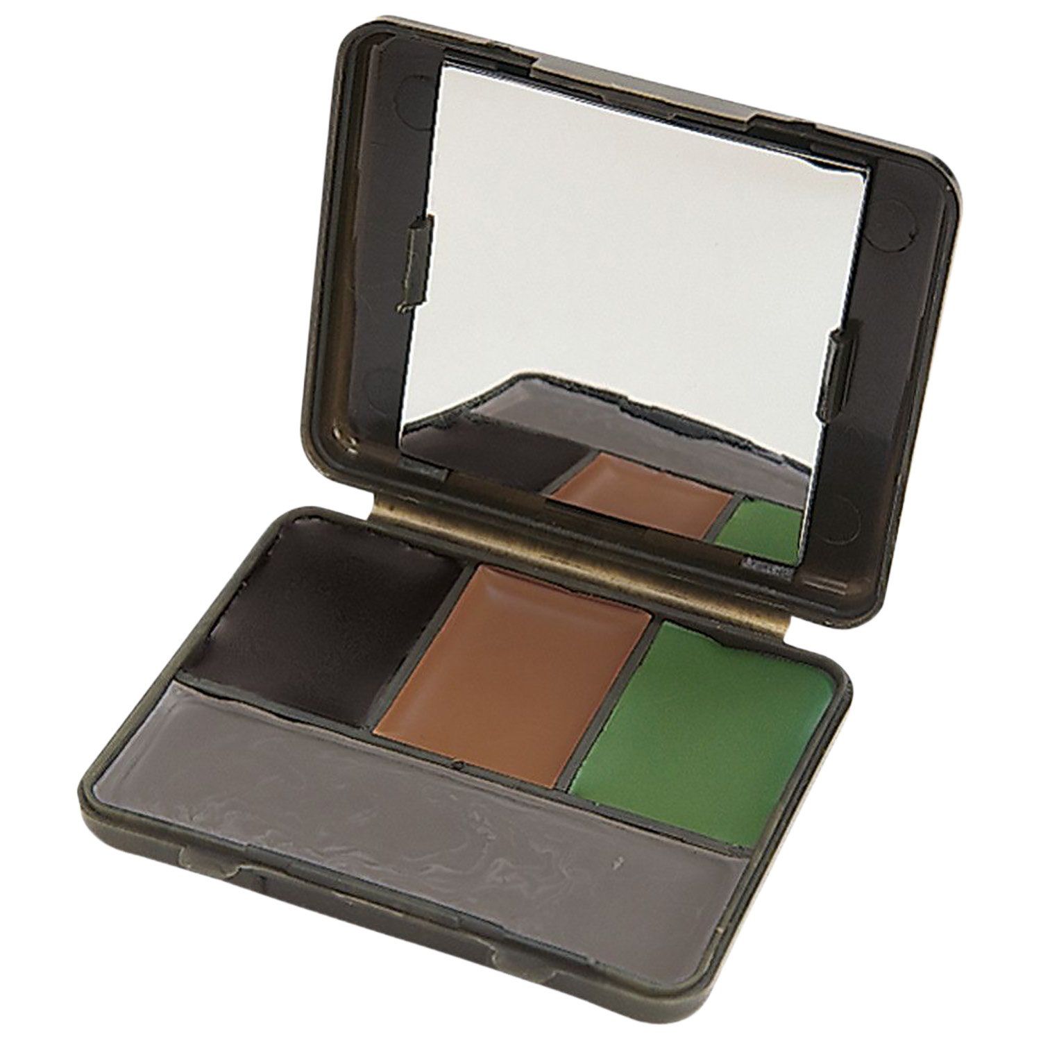 Open face paint palette with mirror