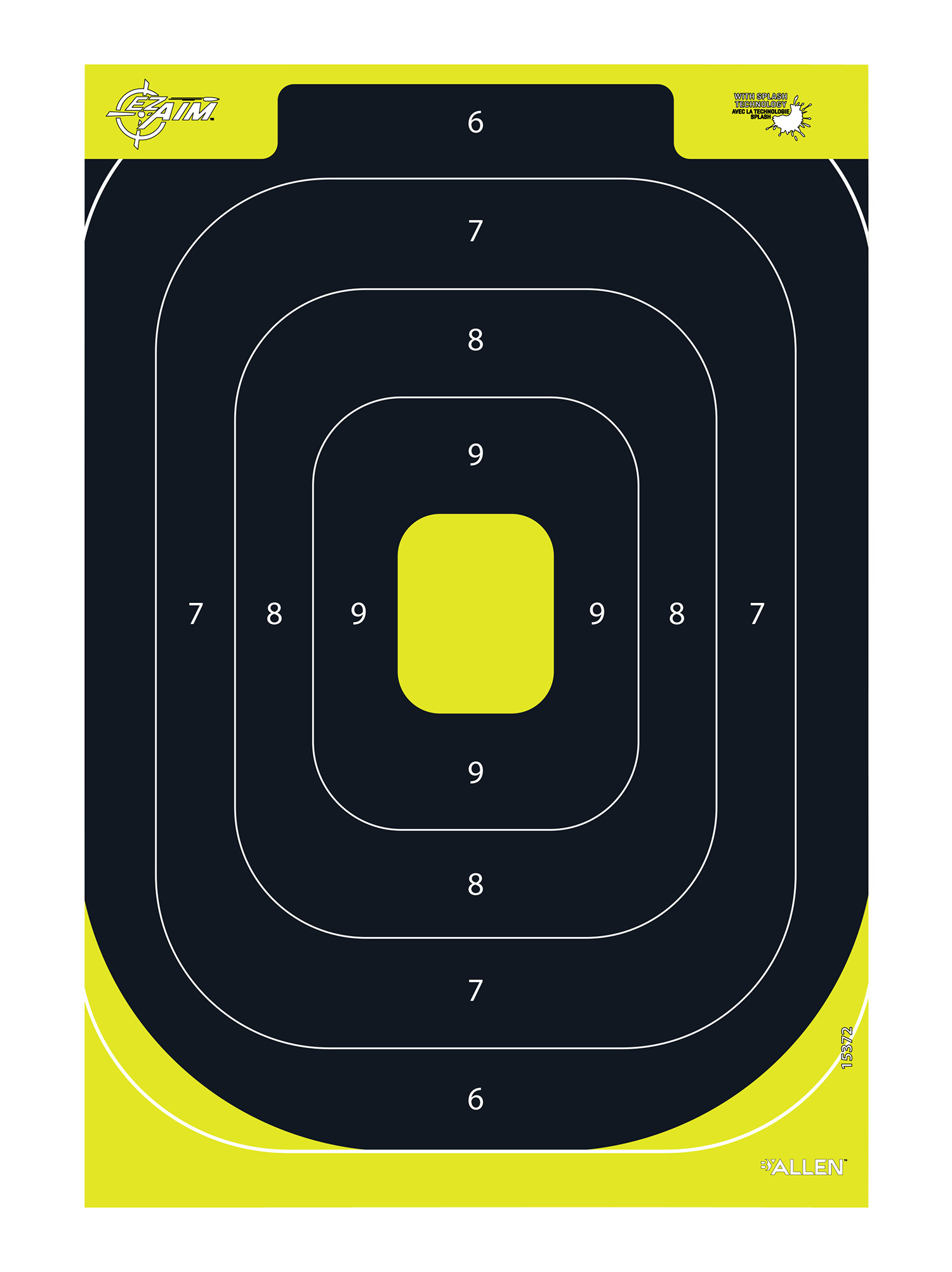 EZ Aim shooting target with numbered scoring rings