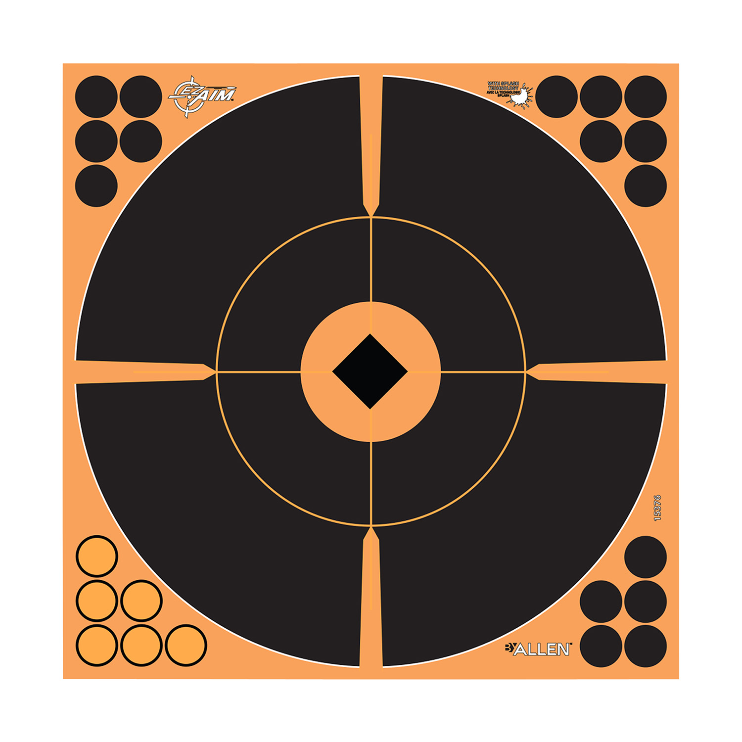 Orange and black circular shooting target board