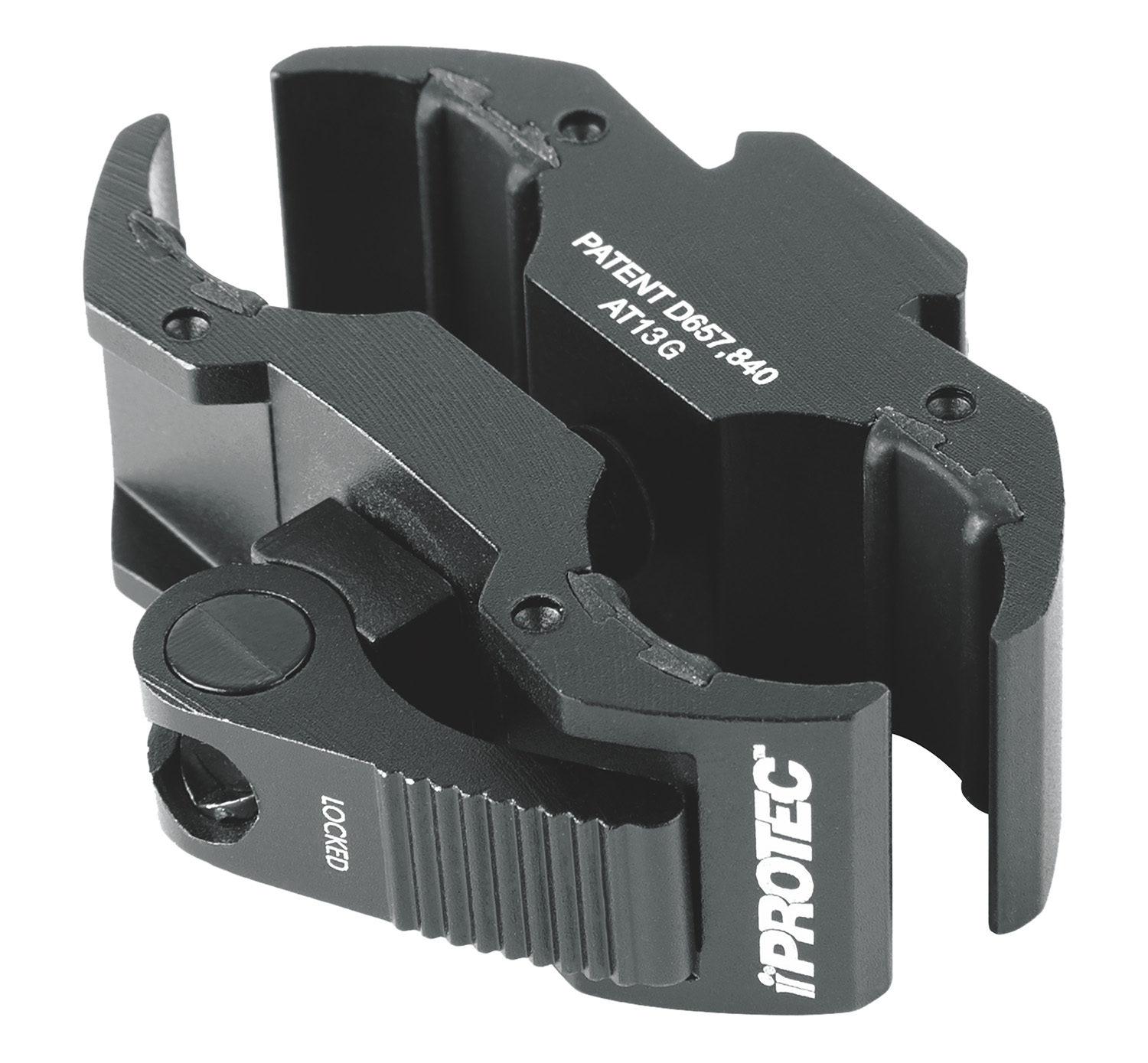 Black iProtec metal mounting clamp device