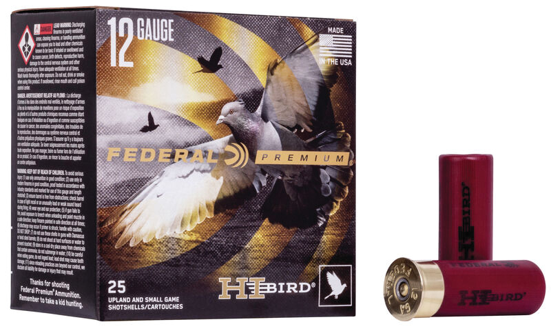Federal Premium 12-gauge Hi-Bird shotgun shells box