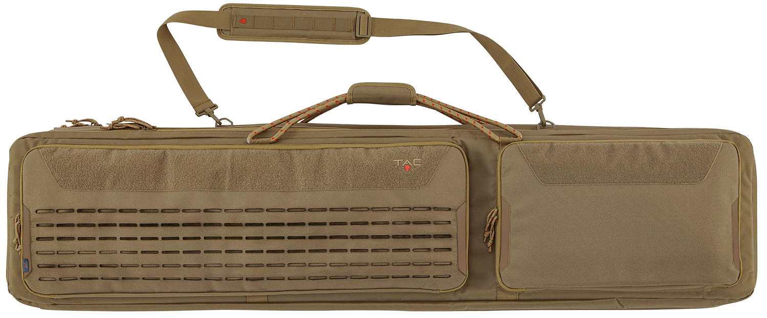 Tan tactical rifle case with shoulder strap