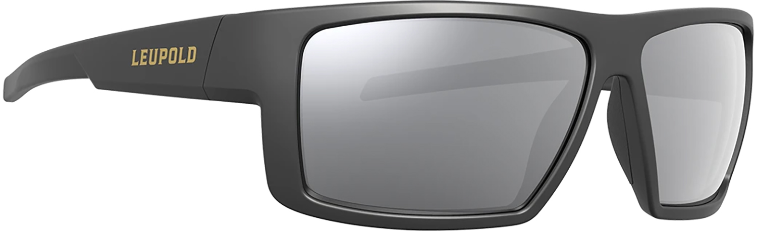 Black wraparound sunglasses with gray lenses