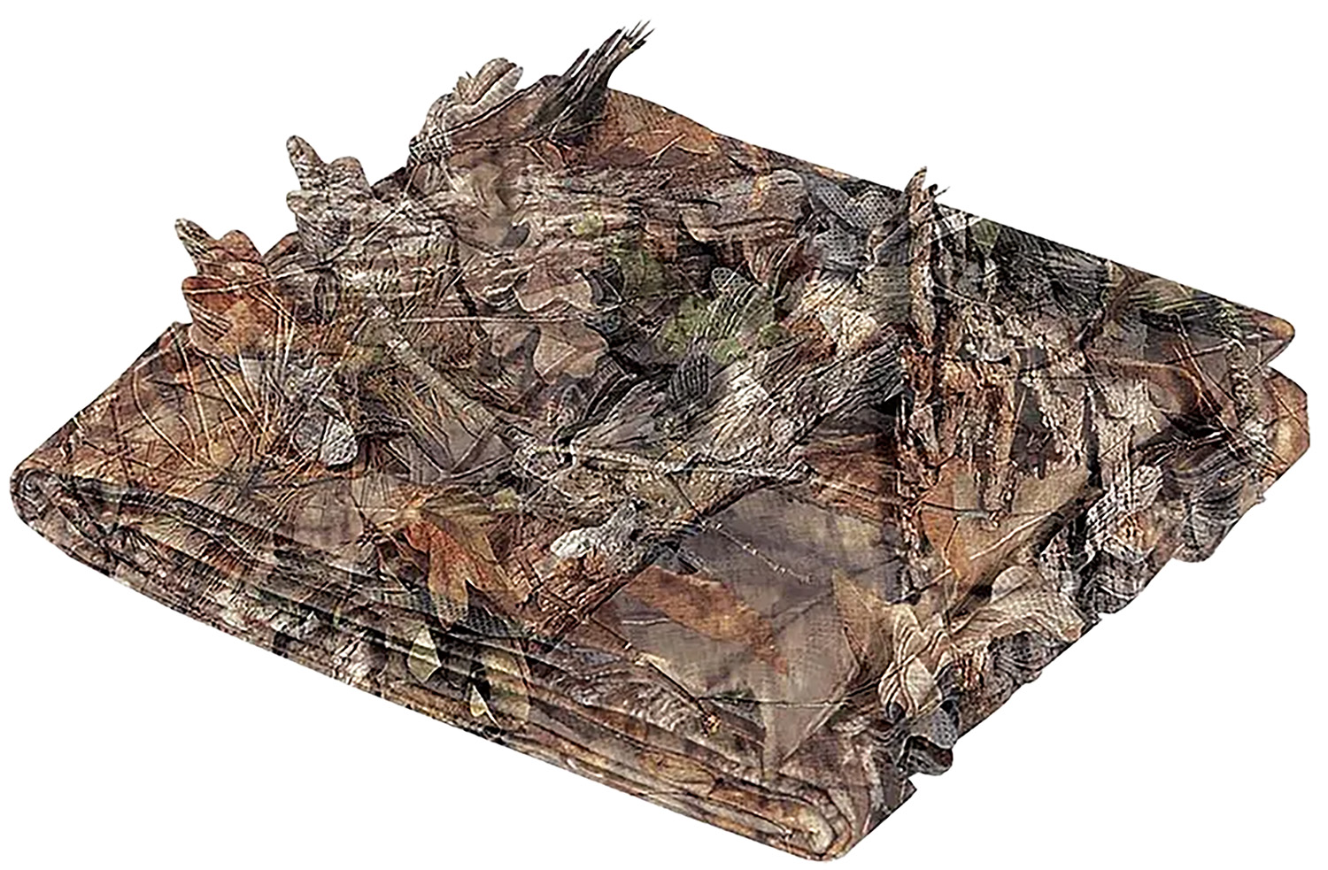 Folded camouflage fleece blanket with leaf pattern