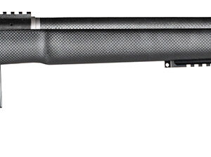 Black bolt-action rifle with long barrel