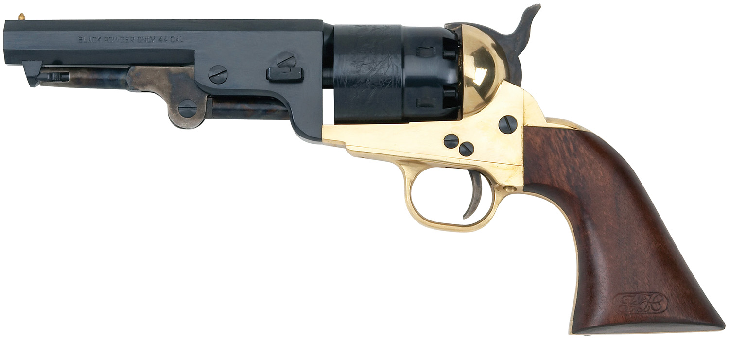 Black powder revolver with brass frame