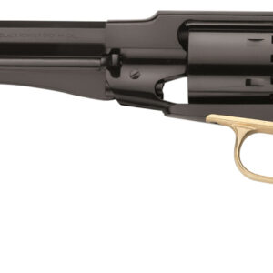 Black powder revolver with wooden grip