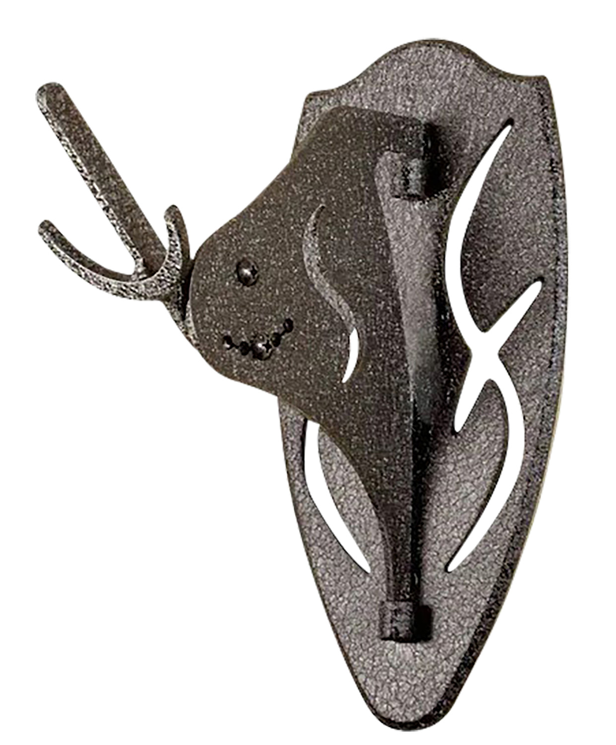 Moose-shaped metal wall hook with antlers