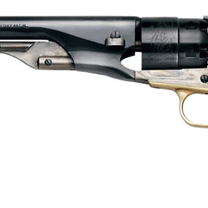 Antique single-action revolver isolated on white background