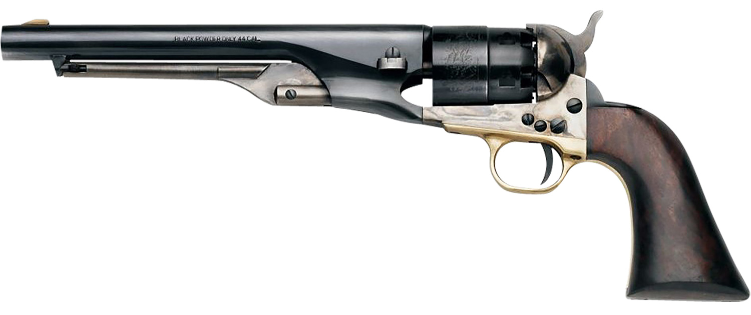 Antique single-action revolver isolated on white background