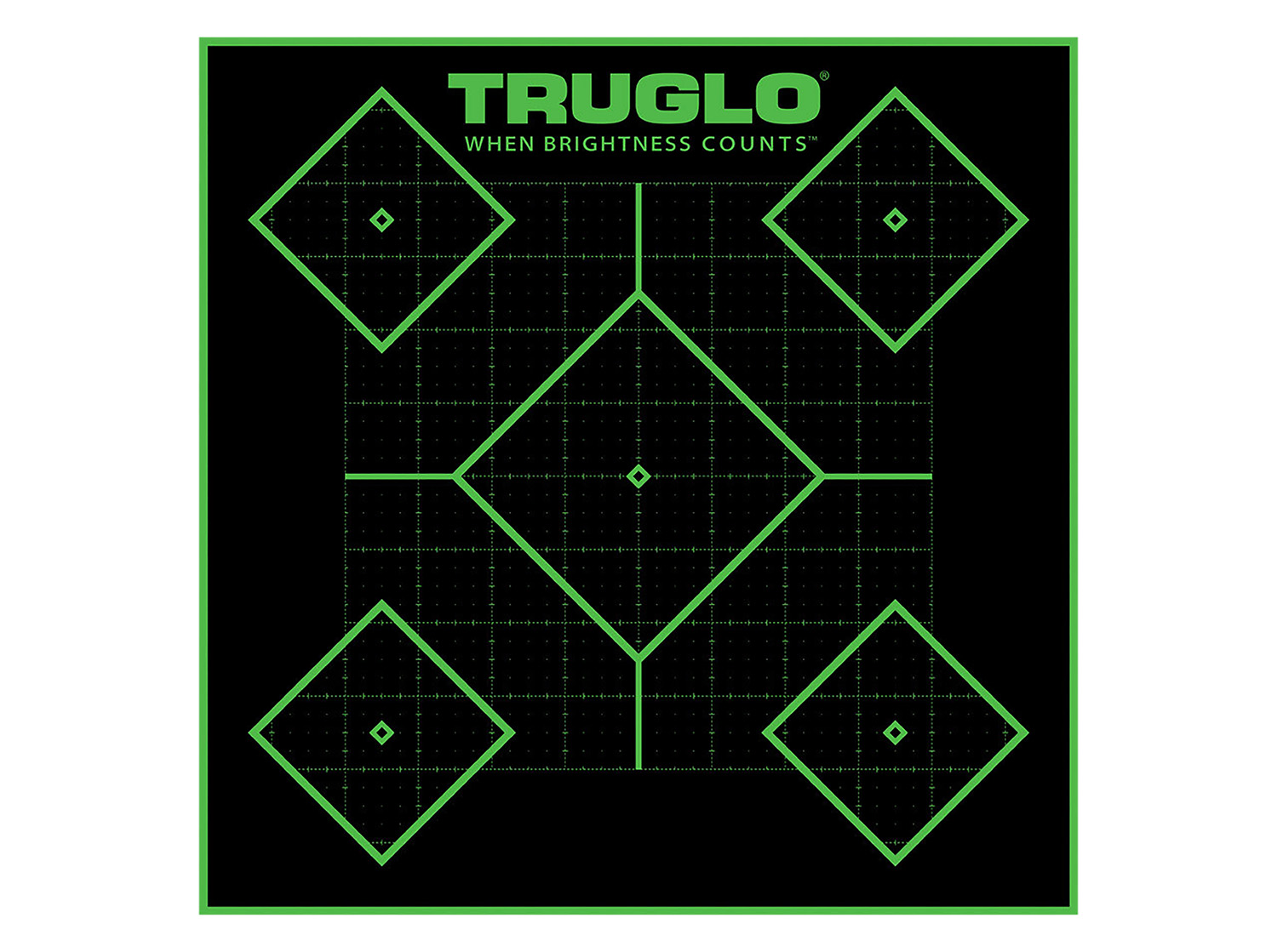 TRUGLO green diamond shooting target grid