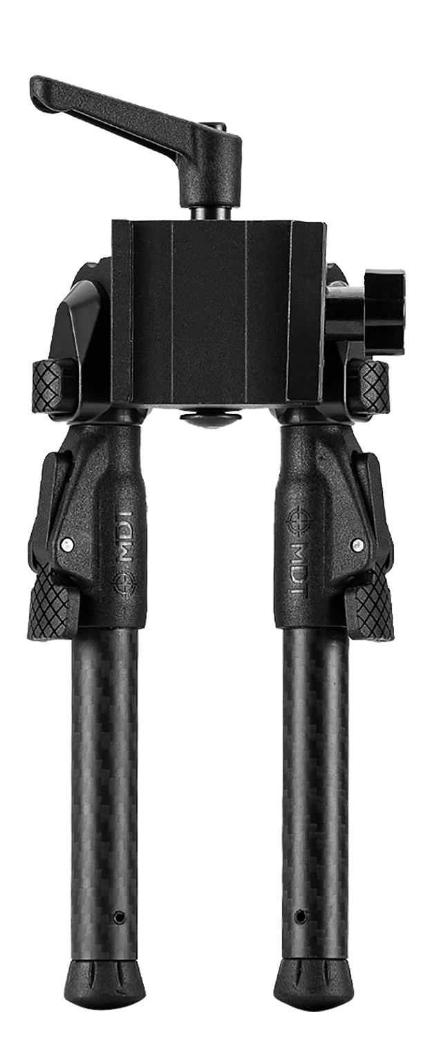 Black adjustable carbon fiber rifle bipod