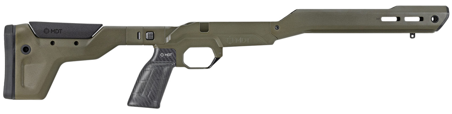 Olive green rifle chassis with black grip