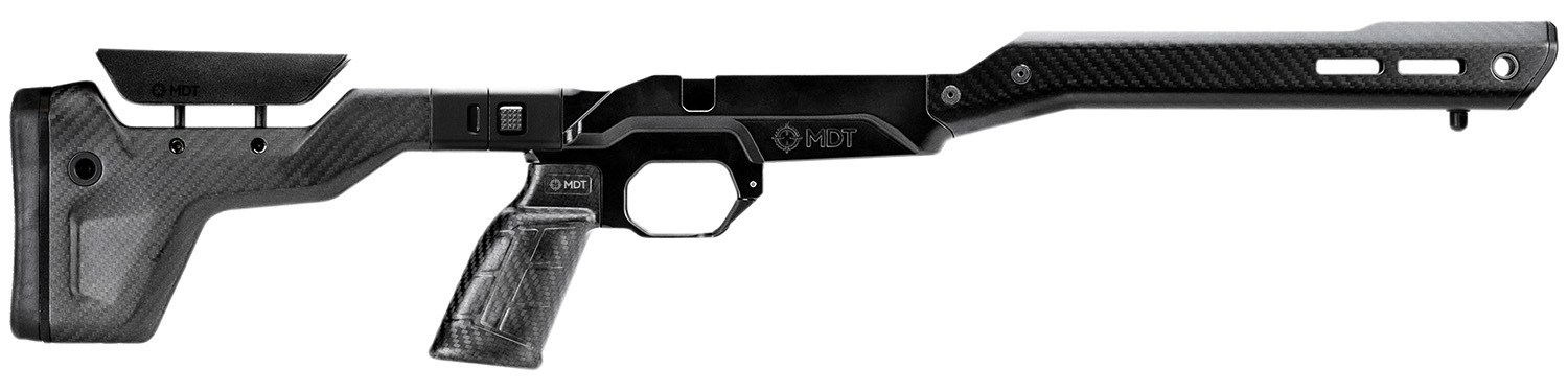 Carbon fiber rifle chassis with adjustable stock