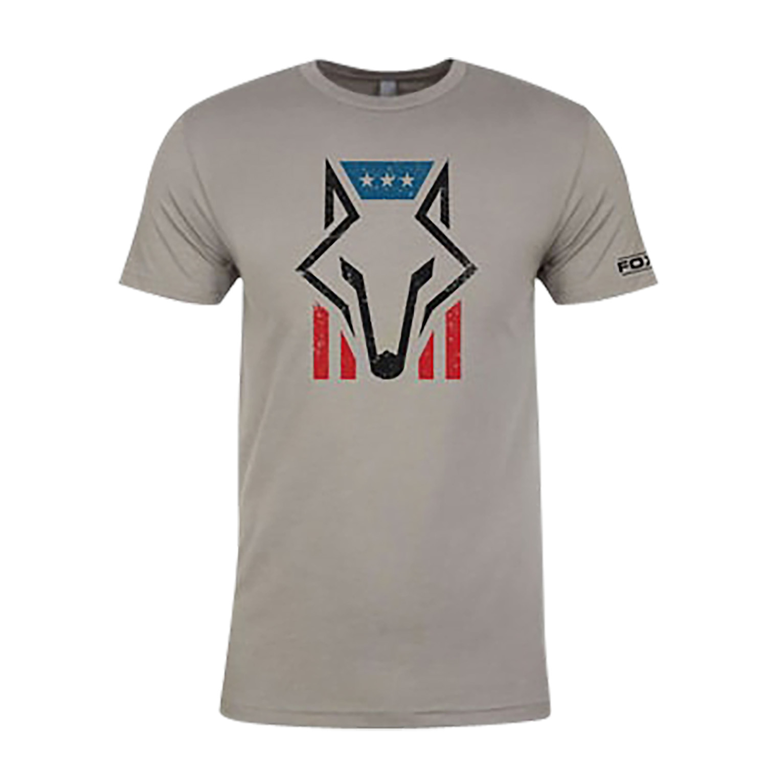 Gray T-shirt with patriotic fox graphic