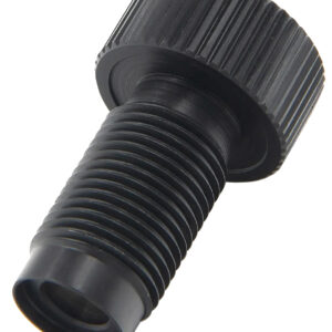 Black threaded bolt with knurled head