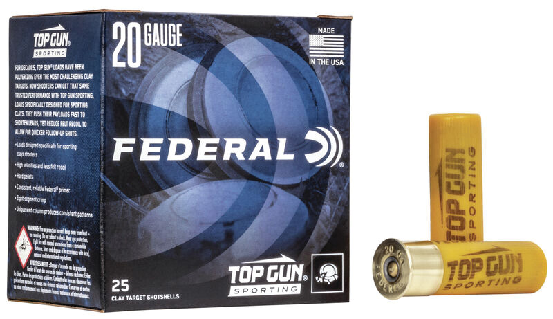 Federal Top Gun 20-gauge shotgun shells and box