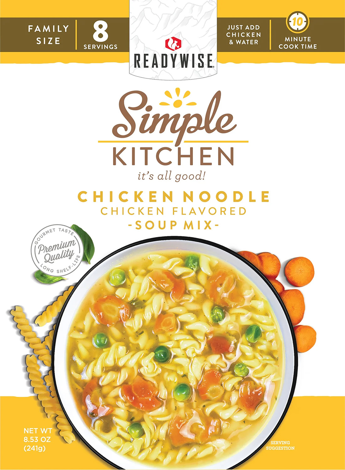 ReadyWise Simple Kitchen chicken noodle soup mix package